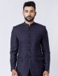 Blue Check Pattern Jodhpuri Set For Men