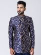 Blue Floral Printed Mens Jodhpuri Dress