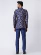 Blue Floral Printed Mens Jodhpuri Dress