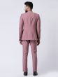 Mauve Pink Asymmetric Pattern Bandhgala Suit