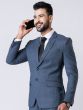 Blue Latest Mens Check Pattern Suit