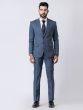 Blue Latest Mens Check Pattern Suit