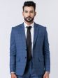 Light Blue Mens Suit In Checks Design