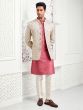 Cream Mens Bandhgala Suit With Kurta