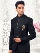 Black Stone Embroidered Jodhpuri Set 