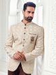 Ivroy White Heavy Embroidered Bandhgala Suit