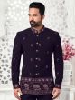 Deep Purple Thread Work Mens Jodhpuri Suit