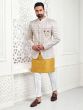 White Mens Jodhpuri Set With Kurta