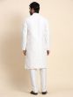 White Kurta Pyjama Set In Thread Work