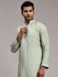 Sage Green Silk Kurta Pyjama For Men