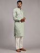 Sage Green Silk Kurta Pyjama For Men