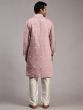 Dusty Pink Men's Kurta Pyjama In Silk