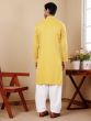 Yellow Rayon Men's Kurta Pyjama