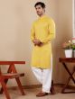 Yellow Rayon Men's Kurta Pyjama