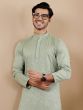 Sage Green Rayon Kurta Pyjama For Mens