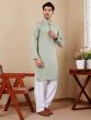 Sage Green Rayon Kurta Pyjama For Mens