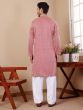 Dusty Pink Menswear Kurta Set In Rayon