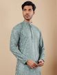 Green Readymade Festive Kurta Pyjama Set