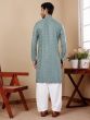 Green Readymade Festive Kurta Pyjama Set