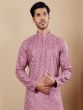 Muave Pink Embroidered Kurta Pyjama