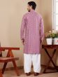 Muave Pink Embroidered Kurta Pyjama