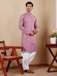 Muave Pink Embroidered Kurta Pyjama