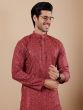 Red Festive Wear Readymade Kurta Set