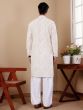 White Sequins Enhanced Men's Kurta Set