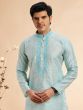 Light Blue Festive Men's Kurta Pyjama