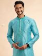 Blue Thread Embroidered Kurta Pyjama