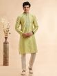 Pistachio Green Kurta Pyjama In Thread Work