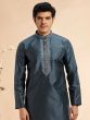 Blue Menswear Silk Kurta Pyjama Set