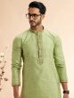 Green Men's Kurta Set With Pyjama