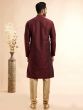 Maroon Floral Embroidered Kurta Pyjama