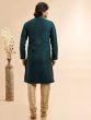 Peacock Green Thread Enhaced Kurta Set