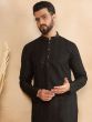 Black Silk Kurta Pyjama For Mens