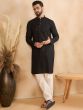 Black Silk Kurta Pyjama For Mens