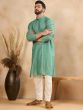 Green Festive Wear Embroidered Kurta Set