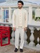 Cream Jacketed Style Bandhgala Suit For Men