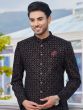 Black Bandhgala Suit In Sequins Embellishment