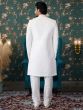 White Embroidered Indowestern Style Groom's Sherwani