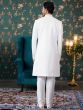 White Sequins Embellished Sherwani In Indowestern Style