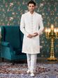 White Sequins Embellished Sherwani In Indowestern Style