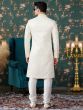 Cream Sequins Work Indowestern Style Sherwani Set