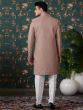 Brown Wedding Wear Silk Indowestern Set For Mens