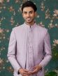 Lilac Menswear Silk Indowestern Set In Sequins Embroidery