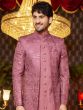 Pink Thread Embroidered Wedding Indowestern