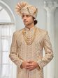 Golden Thread Augmented Sherwani In Anarkali Style