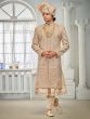 Golden Thread Augmented Sherwani In Anarkali Style