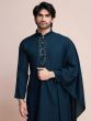 Navy Blue Sequins Work Kurta Pyjama